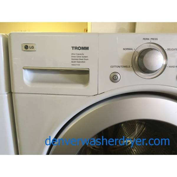 LG Front-Load Washer w/ Pedestal, White, HE, Stainless Drum, 3.6 Cu.Ft. Capacity, Stain and Quick Cycle Options, Quality Refurbished, 1-Year Warranty!