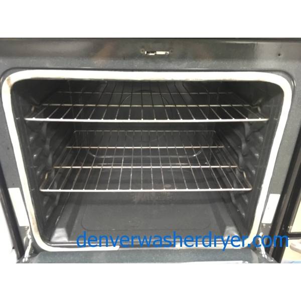 Lovely Maytag Stainless Glass-Top Range, 5 Burner, Dual-Choice Elements, Self-Cleaning, Storage Drawer, 30″ Wide, Quality Refurbished, 1-Year Warranty!