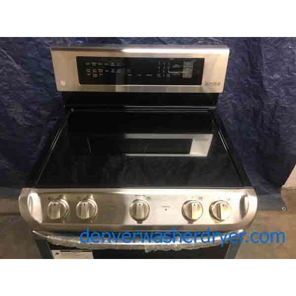 New LG, Self-Cleaning Double Oven Electric Convection Range – Stainless Steel