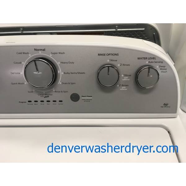 Lightly Used Whirlpool Top-Load Washer, Agitator, HE, Auto-Load Sensing, 3.5 Cu.Ft. Capacity, 28″ Wide, Quality Refurbished, 30-Day Warranty!