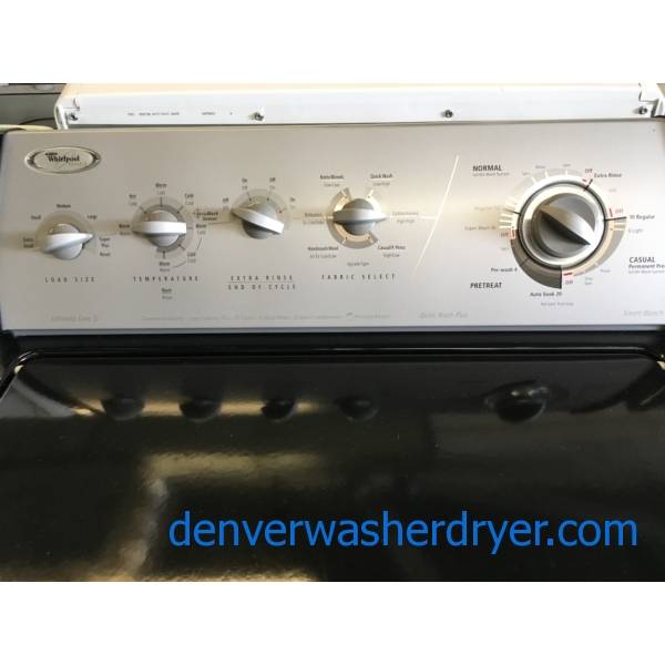 Rare Black Whirlpool Direct-Drive Washer Dryer Set, Electric, Quality Refurbished, 1-Year Warranty
