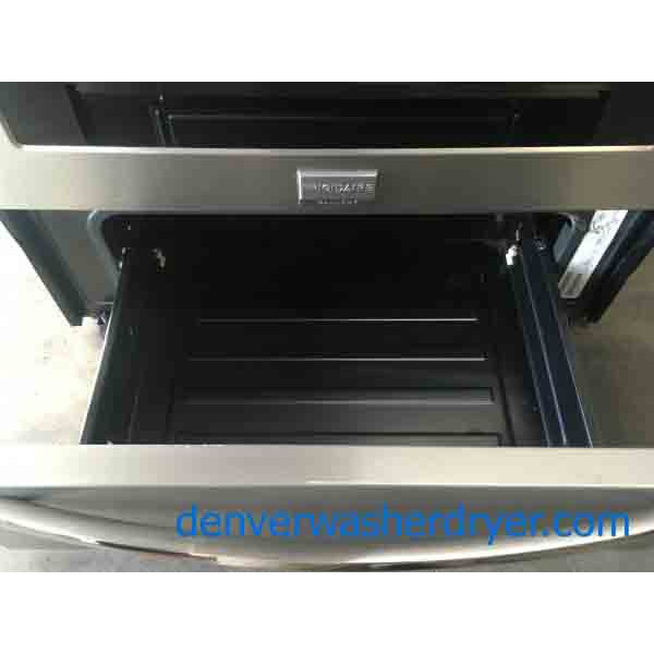 Brand-New (Dent) Whirlpool – 5.3 Cu. Ft. Self-Cleaning, Freestanding, Electric Range, Black Stainless Steel, and 1-Year Warranty