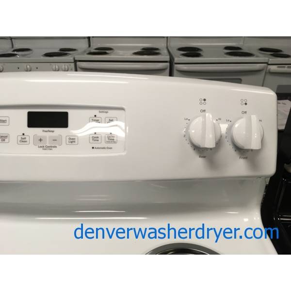 GE White Free-Standing Range, 4 Coil Burners, Self-Cleaning, Storage Drawer, 5.0 Cu.Ft. Capacity, Quality Refurbished, 1-Year Warranty!