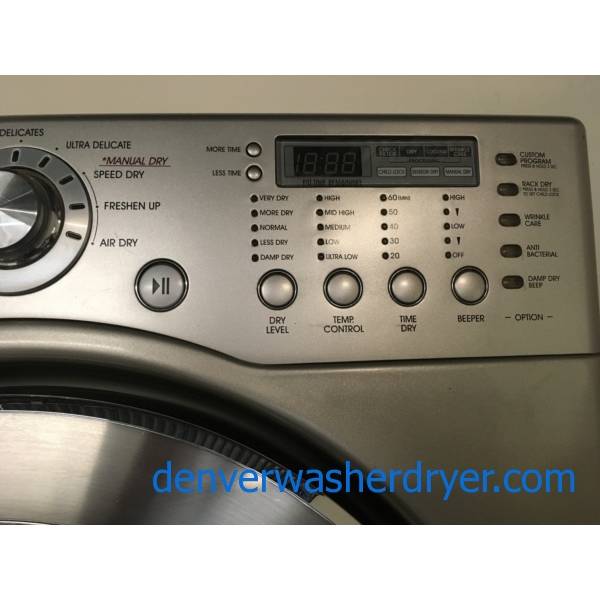 LG FrontLoad Washer and Dryer, Titanium, HE, Electric, Sanitary Cycle