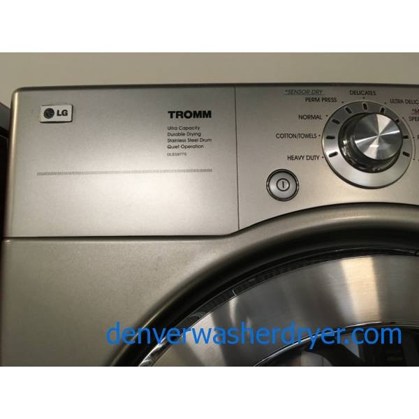 LG FrontLoad Washer and Dryer, Titanium, HE, Electric, Sanitary Cycle