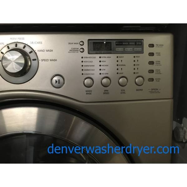 LG FrontLoad Washer and Dryer, Titanium, HE, Electric, Sanitary Cycle