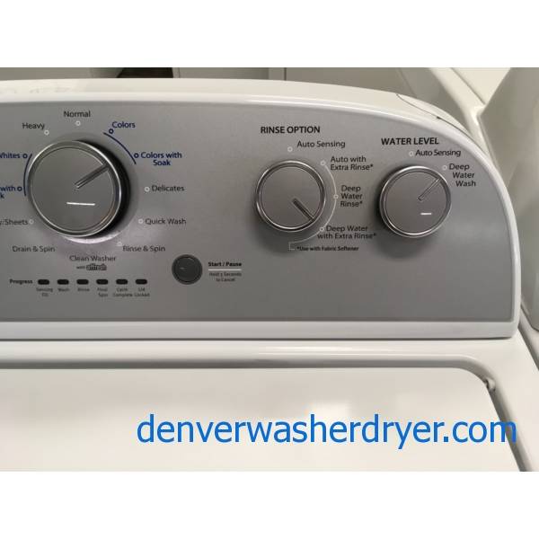 Lightly Used Whirlpool HE Washer, TopLoad, AutoLoad Sensing, Extra