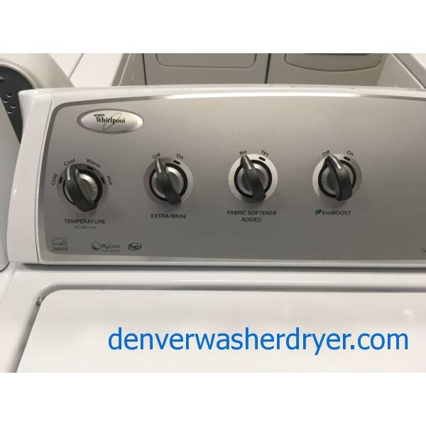 Top-Load Whirlpool Washer, HE, 3.6 Cu.Ft. Capacity, Wash-Plate Style, EcoBOOST Option, 28″ Wide, Quality Refurbished, 1-Year Warranty!