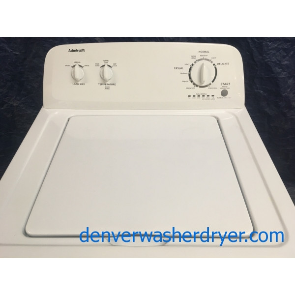 Full-Sized Admiral Washing Machine, Agitator, Clean and Good Working, 1-Year Warranty
