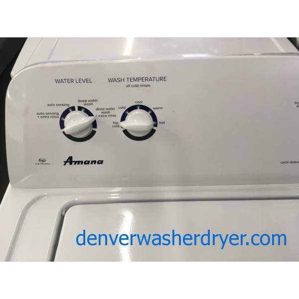 Amana Top-Load Washer and Dryer Set, HE, Agitator, Bleach Dispenser, Auto-Load Sensing, Quality Refurbished, 1-Year Warranty!