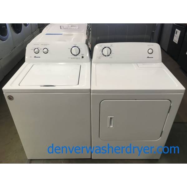 Amana TopLoad Washer and Dryer Set, HE, Agitator, Bleach Dispenser