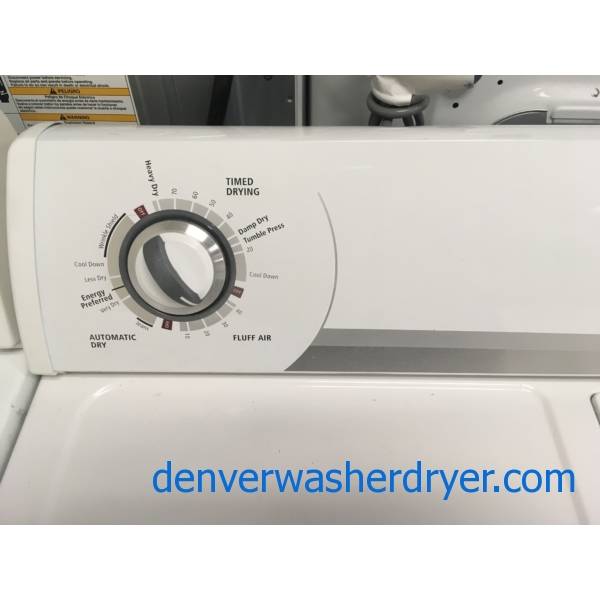 Whirlpool Washer and Dryer Set, HeavyDuty, Agitator, Electric, Quality Refurbished, 1Year