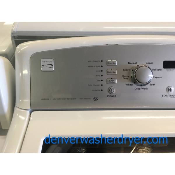 Kenmore Series 700 Washer and Dryer Set, HE, Deep Wash Cycle, Wrinkle Control Option, See-Through Doors, Quality Refurbished, 1-Year Warranty!
