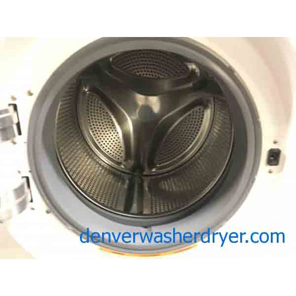 LG Tromm, White, FrontLoader, and Stackable Washer & Dryer Set, 1Year