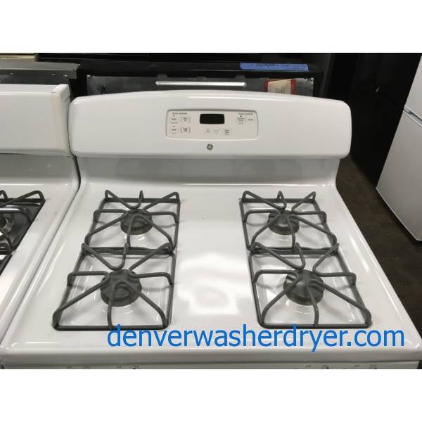 GE GAS Range, 4 Burners, White, Oven Light, Storage Drawer, Quality Refurbished, 1-Year Warranty!