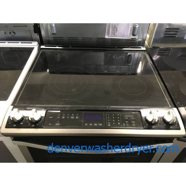 Whirlpool Stainless Steel Glass-Top Slide in Range, 1-Year Warranty!