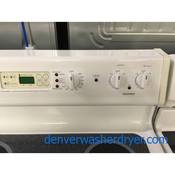 Hotpoint Range, Electric, GlassTop, White, Quality Refurbished, 1Year