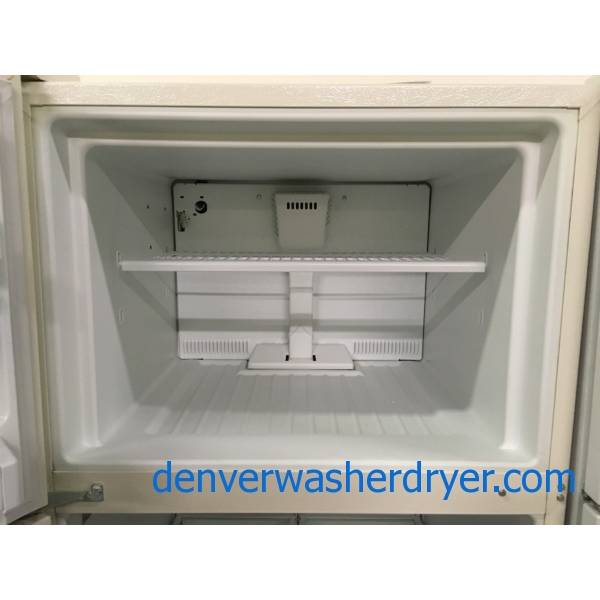 Whirlpool TopMount Refrigerator, Bisque, 5 Glass Shelves, Humidity