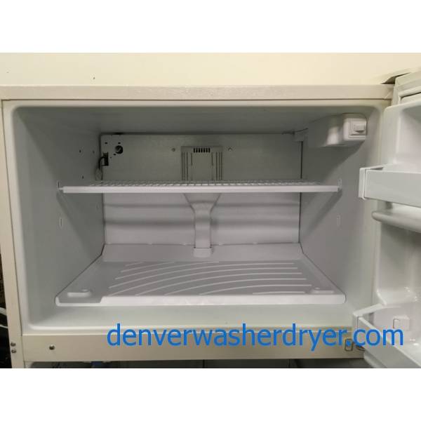 Kenmore Top-Mount Refrigerator, Bisque, 5 Glass Shelves, Humidity Control Crispers, Quality Refurbished, 30 Day Warranty