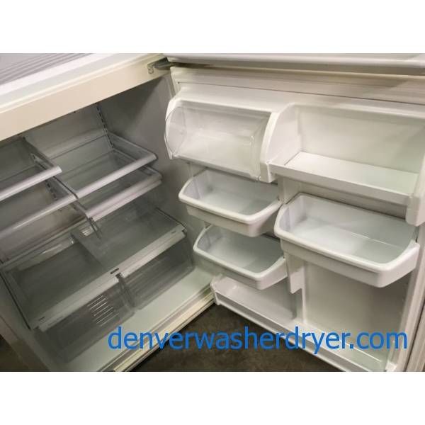 Kenmore TopMount Refrigerator, Bisque, 5 Glass Shelves, Humidity