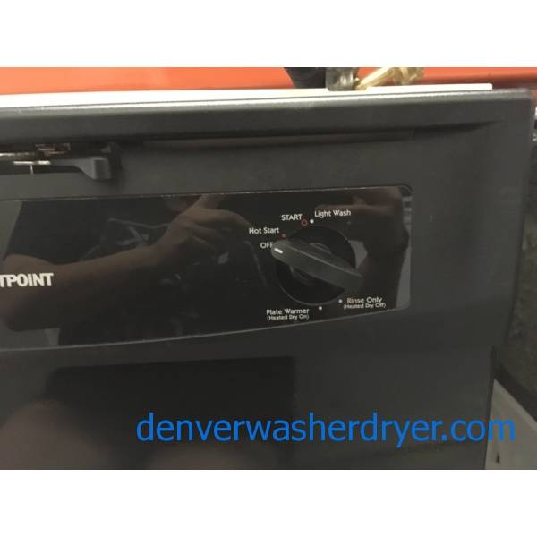 Hotpoint Black Dishwasher, Plastic Tub, Plate Warmer, 2 Racks, Quality