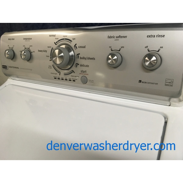 Energy Star Maytag Centennial w/HE Washer & Electric Dryer Set, 1-Year Warranty