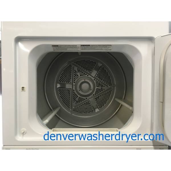 GE Unitized Washer and Dryer Set, Electric, Agitator, 27″ Wide, Quality Refurbished, 1-Year Warranty!