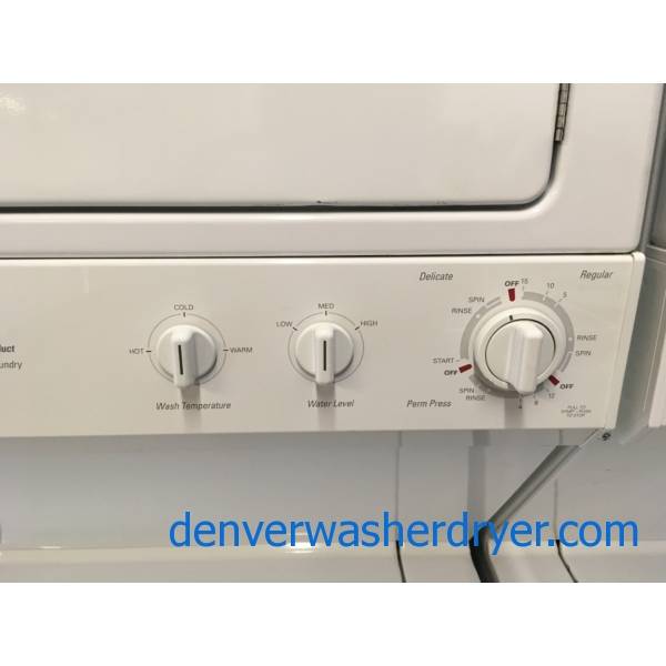GE Unitized Washer and Dryer Set, Electric, Agitator, 27″ Wide, Quality Refurbished, 1-Year Warranty!