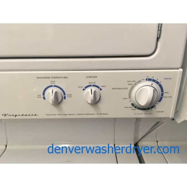 Frigidaire Unitized Washer and Dryer, Electric, Agitator, Automatic Dry