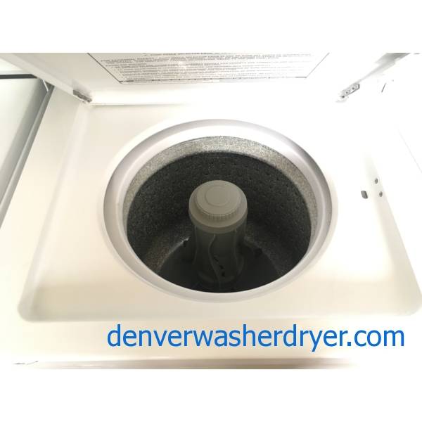 Unitized 24" Wide GE Laundry Center, White, Agitator, HeavyDuty, De