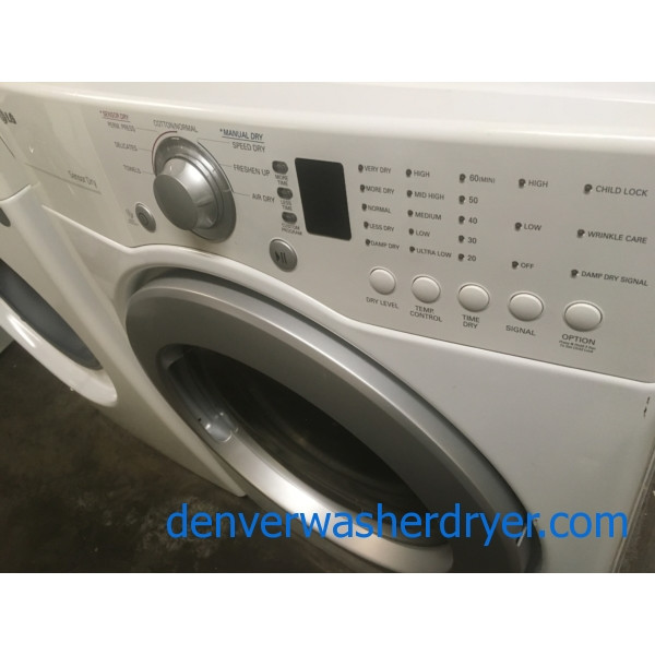 Stackable LG Front-Load w/Direct-Drive Washer, and Electric Dryer, 1-Year Warranty