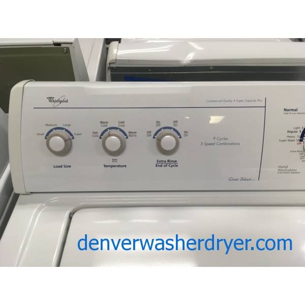 Whirlpool Heavy-Duty Top-Load Washer, Agitator, Extra-Rinse Option, Super Capacity Plus, Quality Refurbished, 1-Year Warranty!