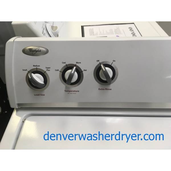 Heavy-Duty Whirlpool Top-Load Washer, Agitator, Extra-Rinse Option, Quality Refurbished, 1-Year Warranty!