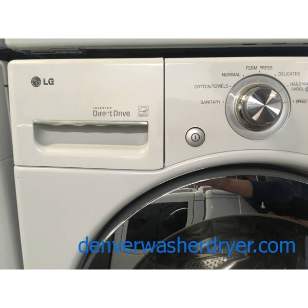 Stacked LG Electric Washer and Dryer, Black GE Dishwasher, 1Year