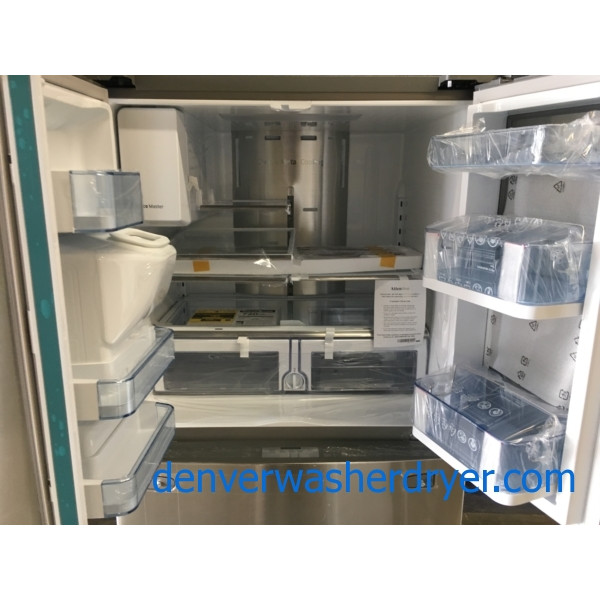 New Samsung Stainless 36″ 4-Door French Door Refrigerator (28 Cu. Ft. ), 1-Year Warranty