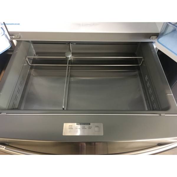 NEW! Flawless Samsung French-Door Refrigerator, Stainless, FlexZone Drawer, 36″ Wide, 1-Year Warranty!