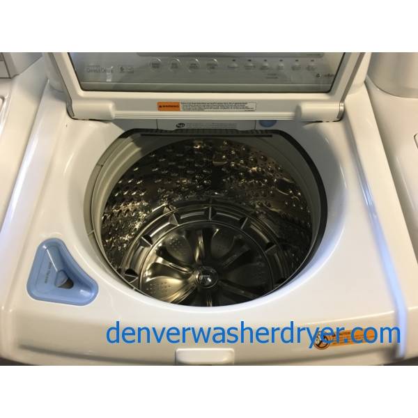 LG TopLoad Washer and Dryer Set, HE, SeeThrough Lid, Steam Sanitary