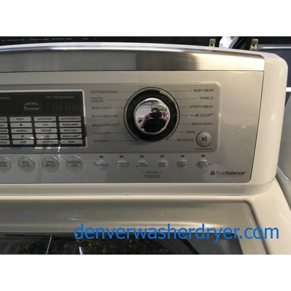LG Top-Load Washer and Dryer Set, HE, See-Through Lid, Steam Sanitary, Steam Fresh, Anti-Bacterial, Baby Wear and Sports Wear Cycles, Energy-Star Rated, Quality Refurbished, 1-Year Warranty!