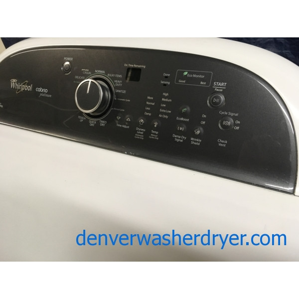 OverSized HE Whirlpool Cabrio Platinum (220v) Dryer, 1Year Warranty