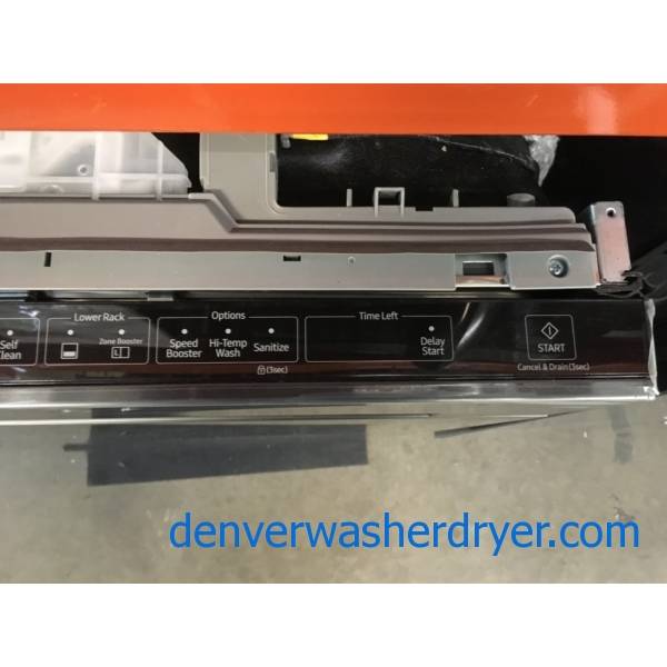 NEW! Samsung Black Stainless Dishwasher, Automatic Cycle, Speed Booster