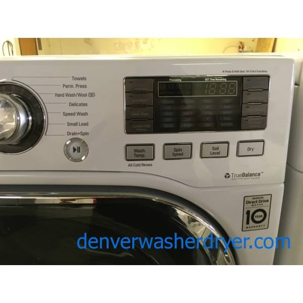 NEW!! LG FrontLoad Washer and Dryer Combo w/ Pedestal, White, Ventless
