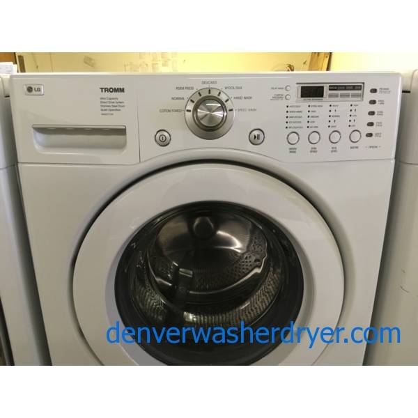 Nice LG White FrontLoad Washer w/ Pedestal, HE, Stain Cycle, Stainless
