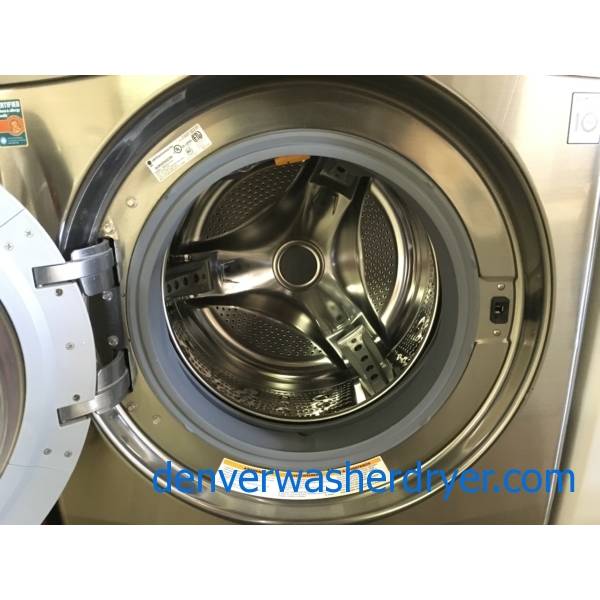 LG Graphite Front-Load Washer w/ Pedestal, TrueSteam, Sanitary and Allergiene Cycles, Stainless Drum, Quality Refurbished, 1-Year Warranty!