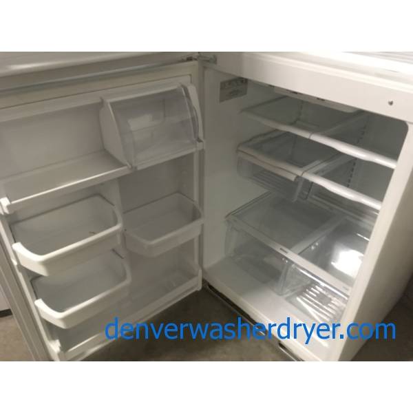 White Kenmore Top-Mount Refrigerator, 5 Glass Shelves, Clear Crispers, 30″ Wide, Quality Refurbished, 1-Year Warranty!