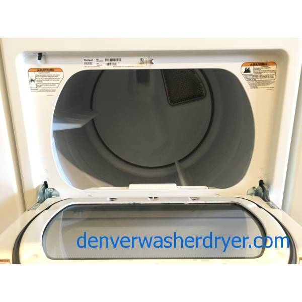 Whirlpool Cabrio Washer and Dryer, Wash-Plate Style, See-Through Lids, Deep Water Wash Cycle, EcoBoost, Sanitize, Wrinkle Shield, Quality Refurbished, 2-Year Warranty!