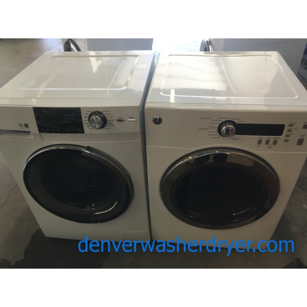 BRAND-NEW GE Front-Load Direct-Drive Washer with Steam & Electric Dryer Set, 6-Month Warranty