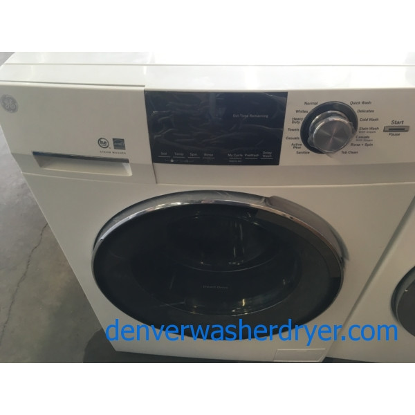 BRAND-NEW GE Front-Load Direct-Drive Washer with Steam & Electric Dryer Set, 6-Month Warranty