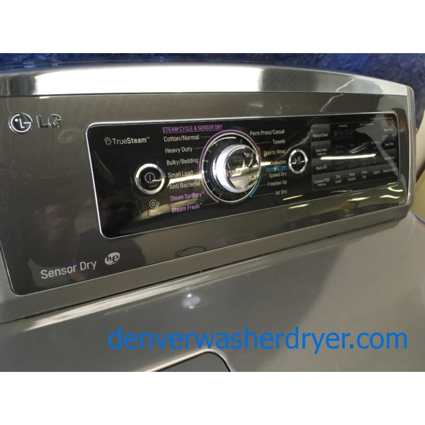 LG TopLoad HE Steam Washer & HE Electric Steam Dryer Set, 1Year