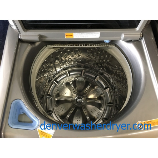 LG TopLoad HE Steam Washer & HE Electric Steam Dryer Set, 1Year