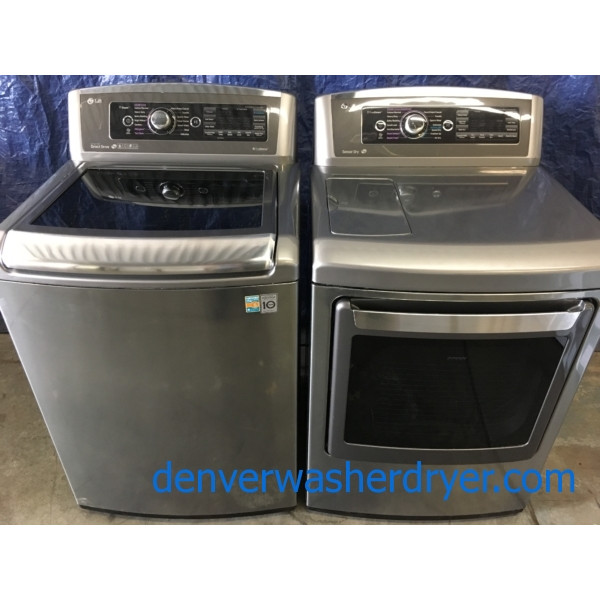 LG TopLoad HE Steam Washer & HE Electric Steam Dryer Set, 1Year